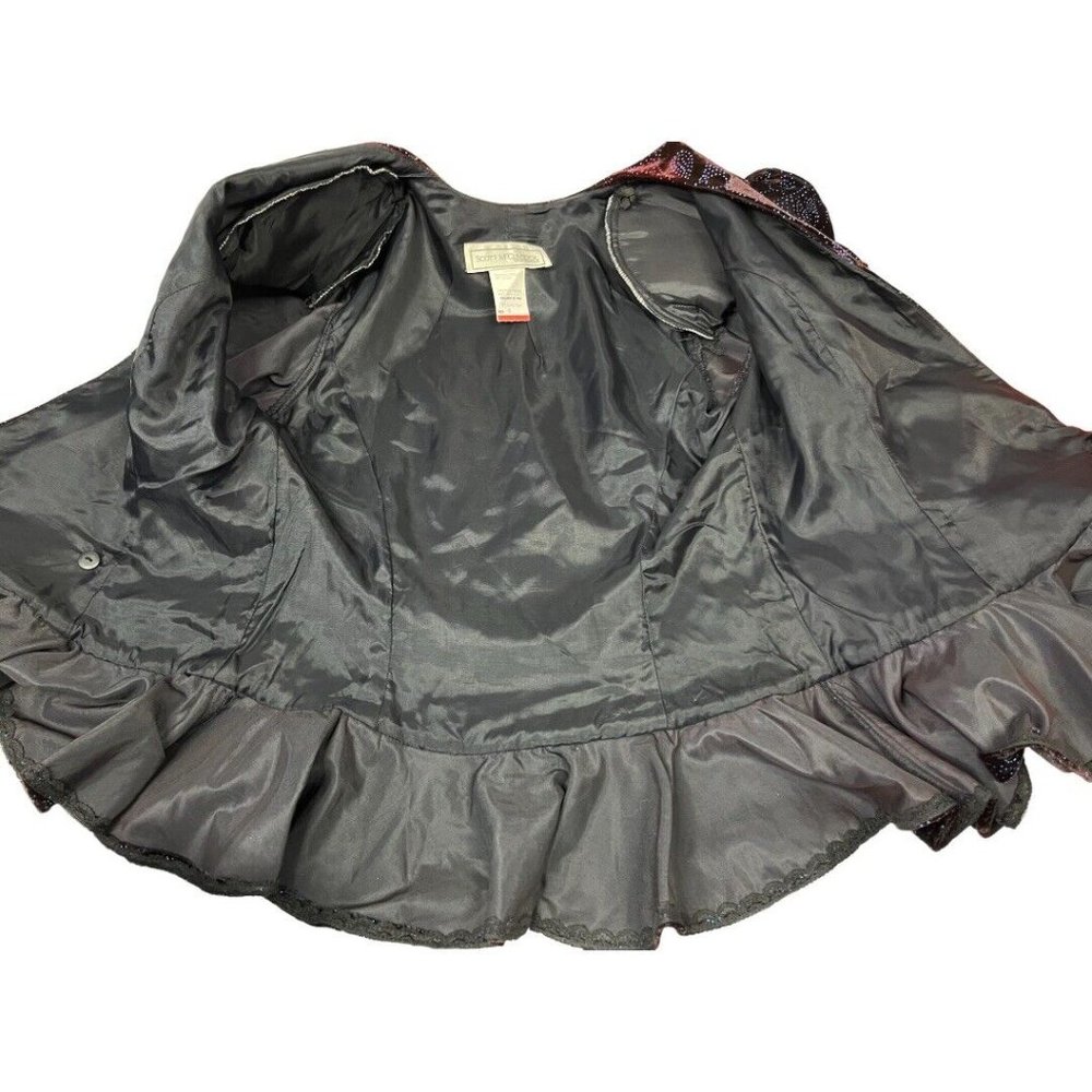 Vintage Scott McClintock Sportswear Blazer Jacket Velvet Blue Puff Sleeve Size 8 - Picture 6 of 10